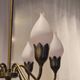 Lustre "Tulip" in brass and glass by Fog and Morup, Denmark.