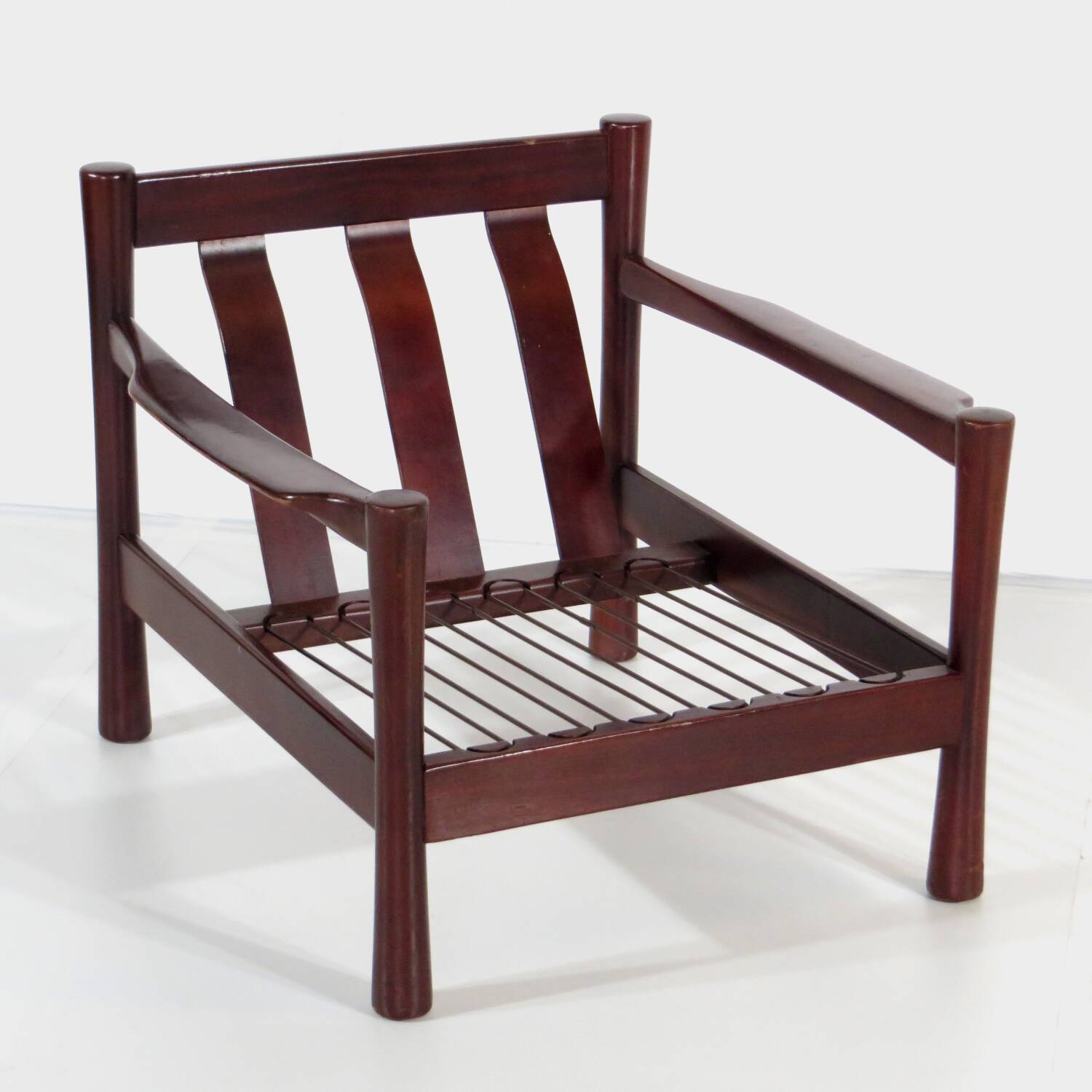 Vintage Mid Century Black Leather Patchwork Lounge Chair, 1960s