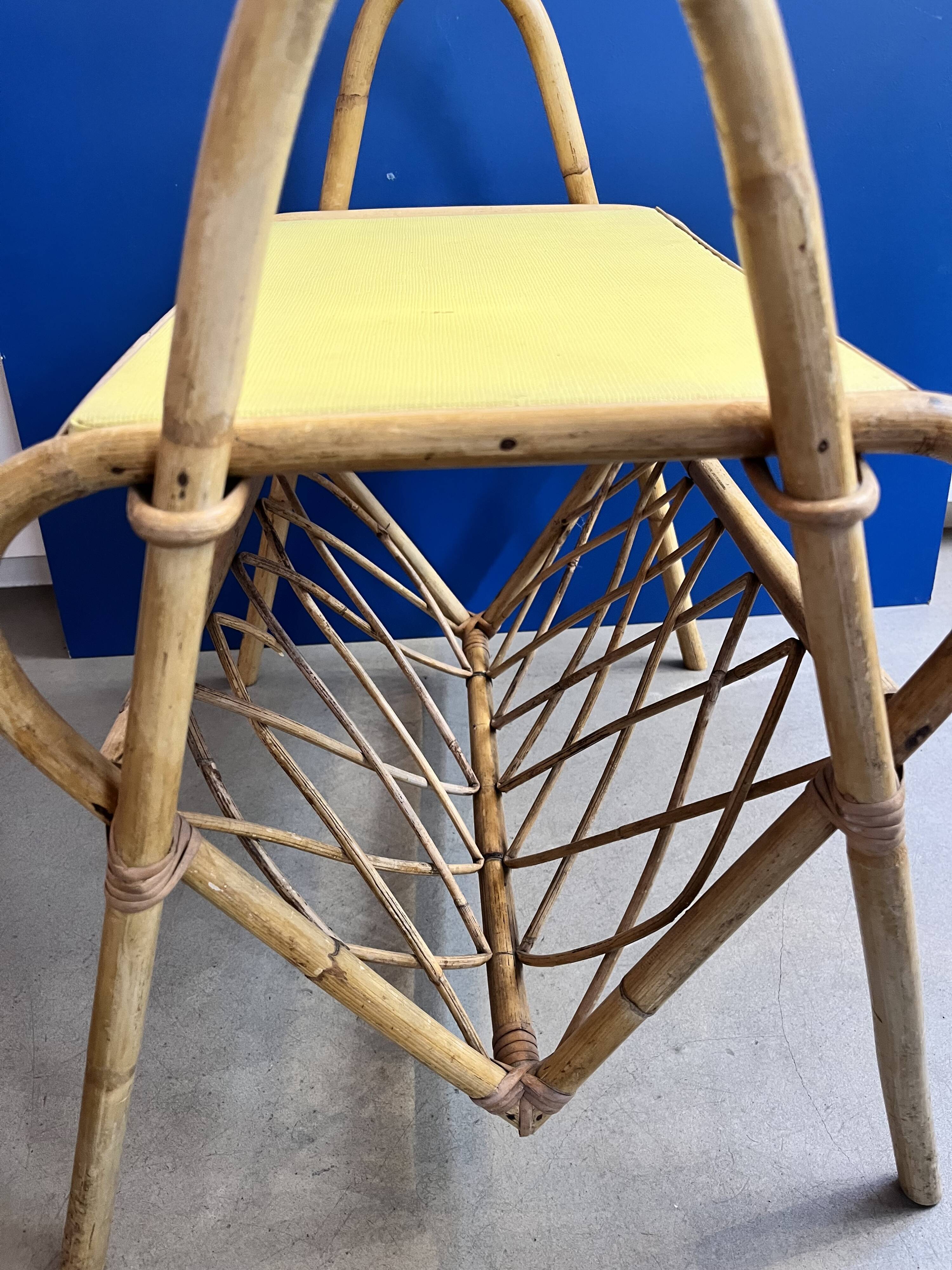 Vintage rattan magazine holder