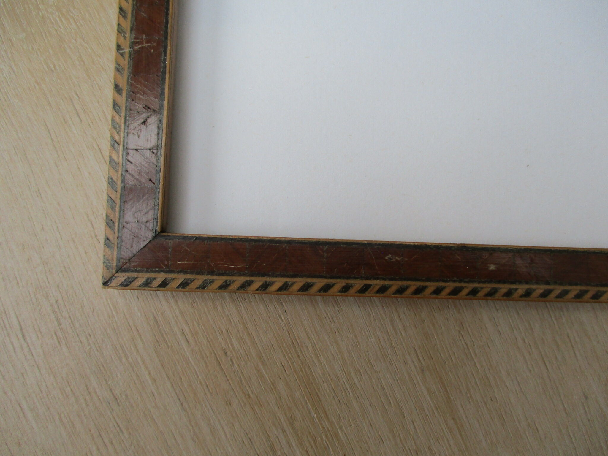 Old wall frame, wood marquetry