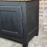 18th century raw and black oak sideboard
