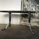 Table, chrome foot, red marble