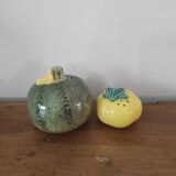 Barbotine salt and pepper shaker set