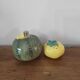 Barbotine salt and pepper shaker set