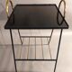 Bedside table black metal and gilded brass 1960.
