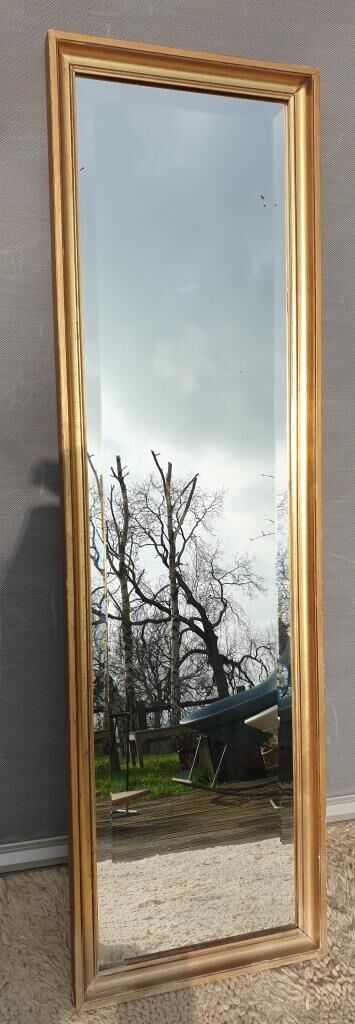 Beveled mirror gilded frame 140x42
