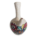 Vintage Spanish Ceramic Porrón, Hand-Painted Rooster, 1960s