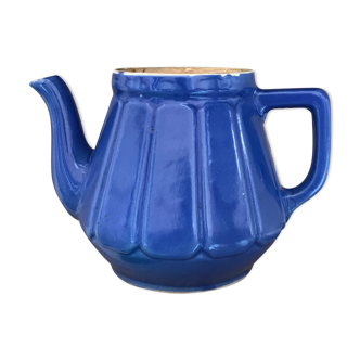 Blue earthenware teapot