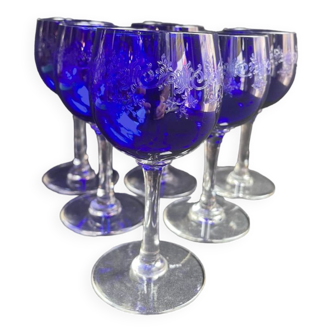 6 verres à vin du Rhin (Roemer) estampillés Baccarat Service Sévigné