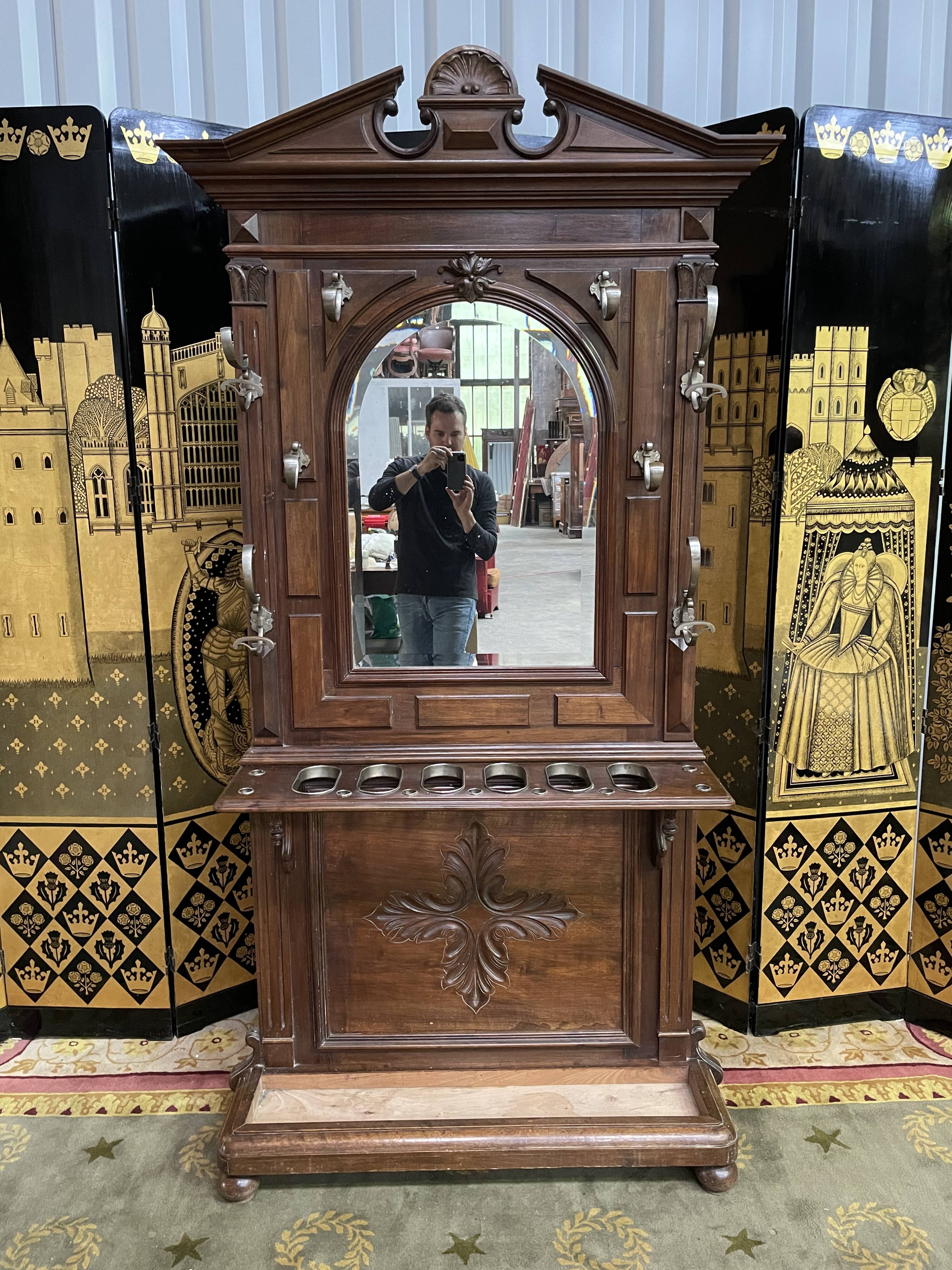 Walnut wardrobe Napoleon III style
