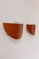 Pair of vintage wall lights in wood and glass, France 1970.