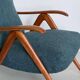 Elegant Mid-Century Modern Reclining Armchairs in Wood, Green, Timeless