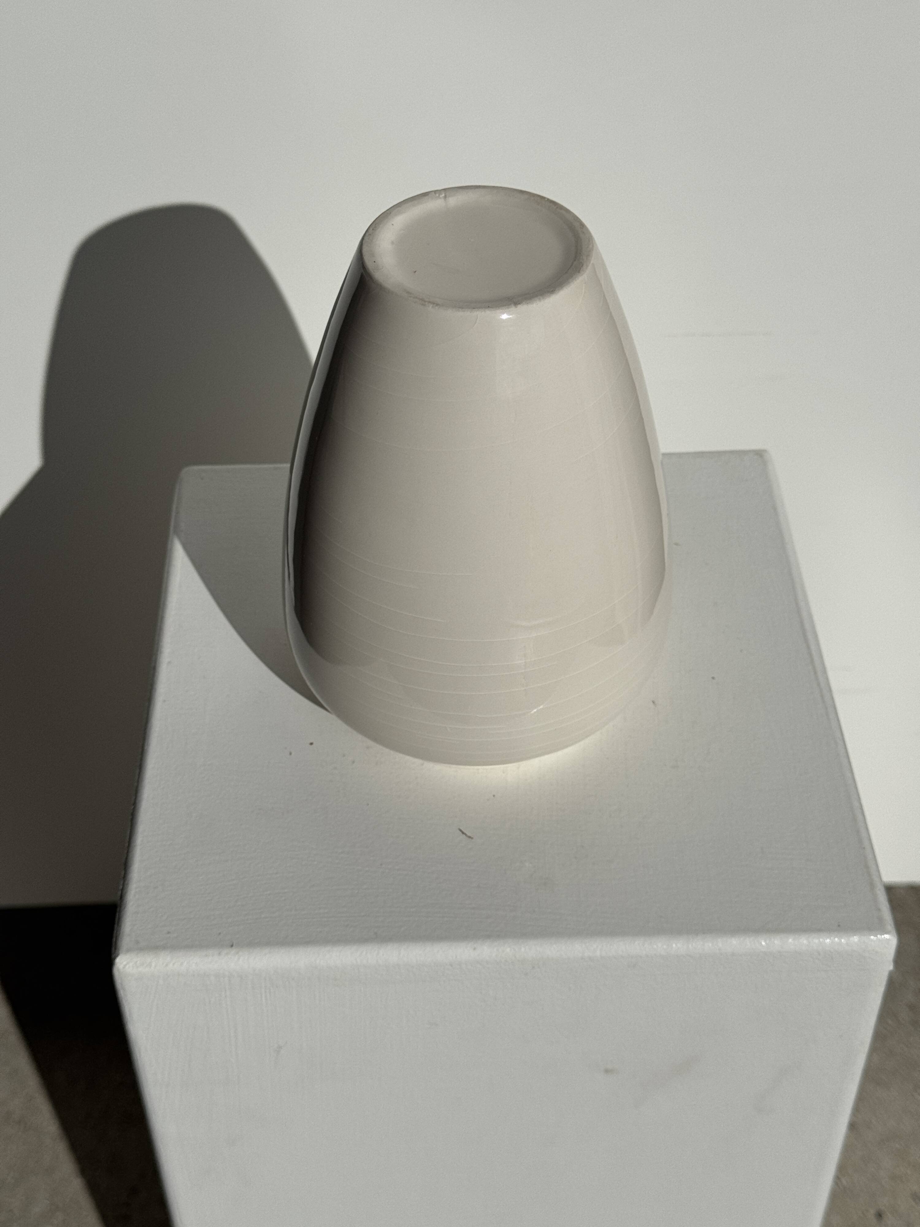 Modern oblong white vase H18.5