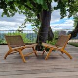 Olivier de schrijver pair of los angeles low chairs signed and numbered