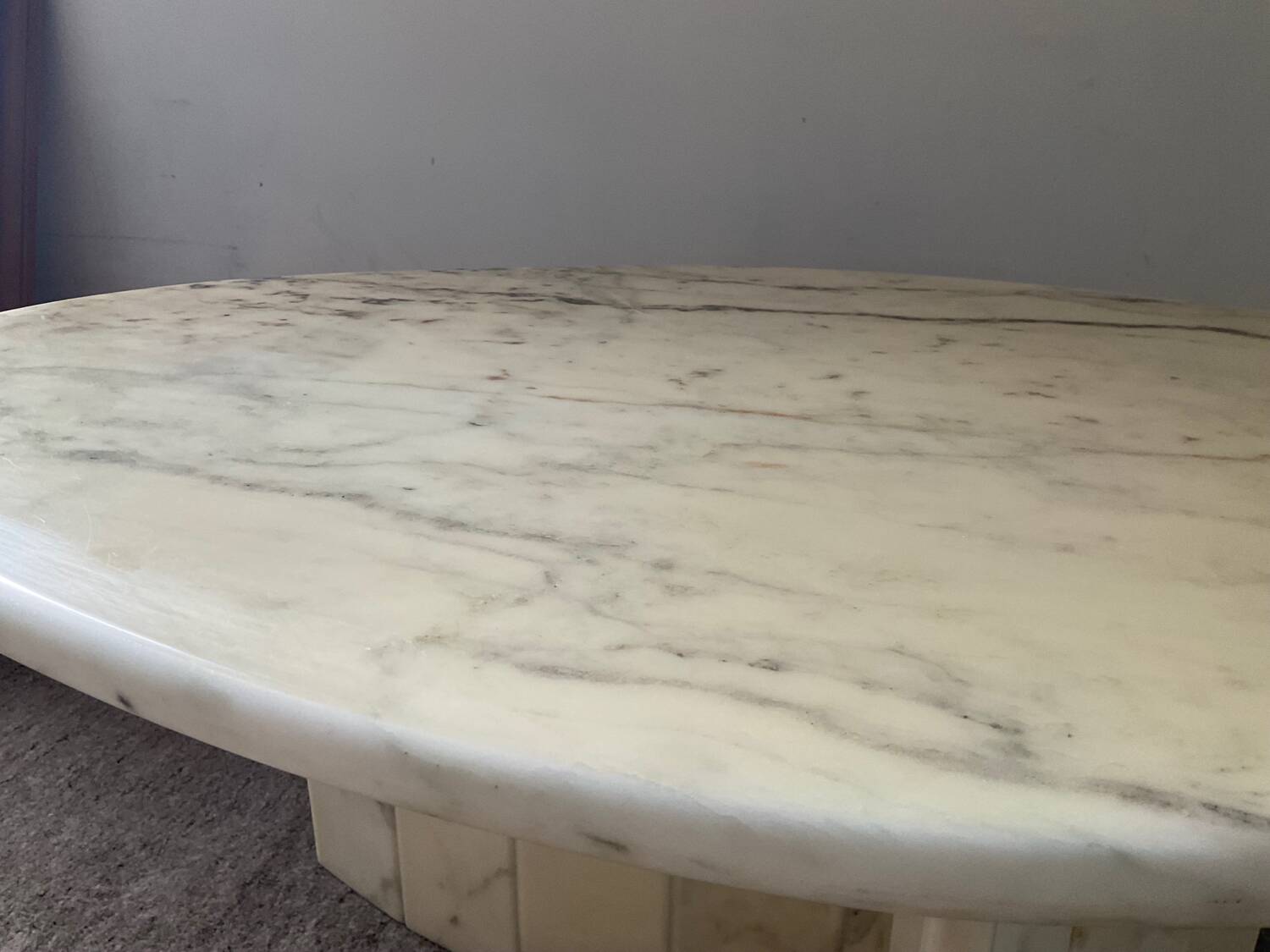 Vintage Carrara marble coffee table