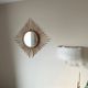 Diamond-shaped sun mirror in rattan – France, 1960s