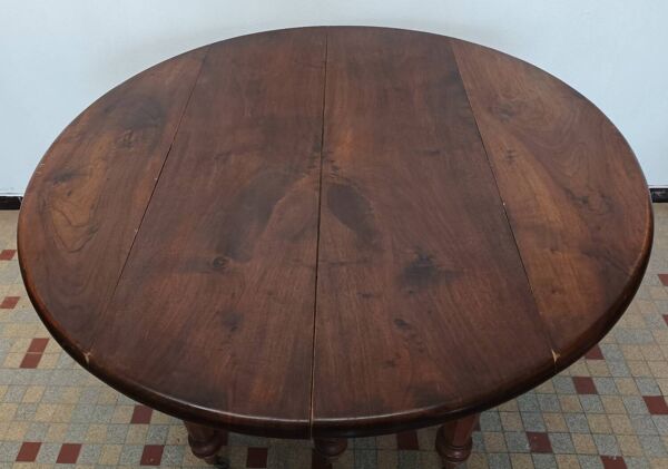 Ancienne table Louis Philippe 6 pieds sur roulettes