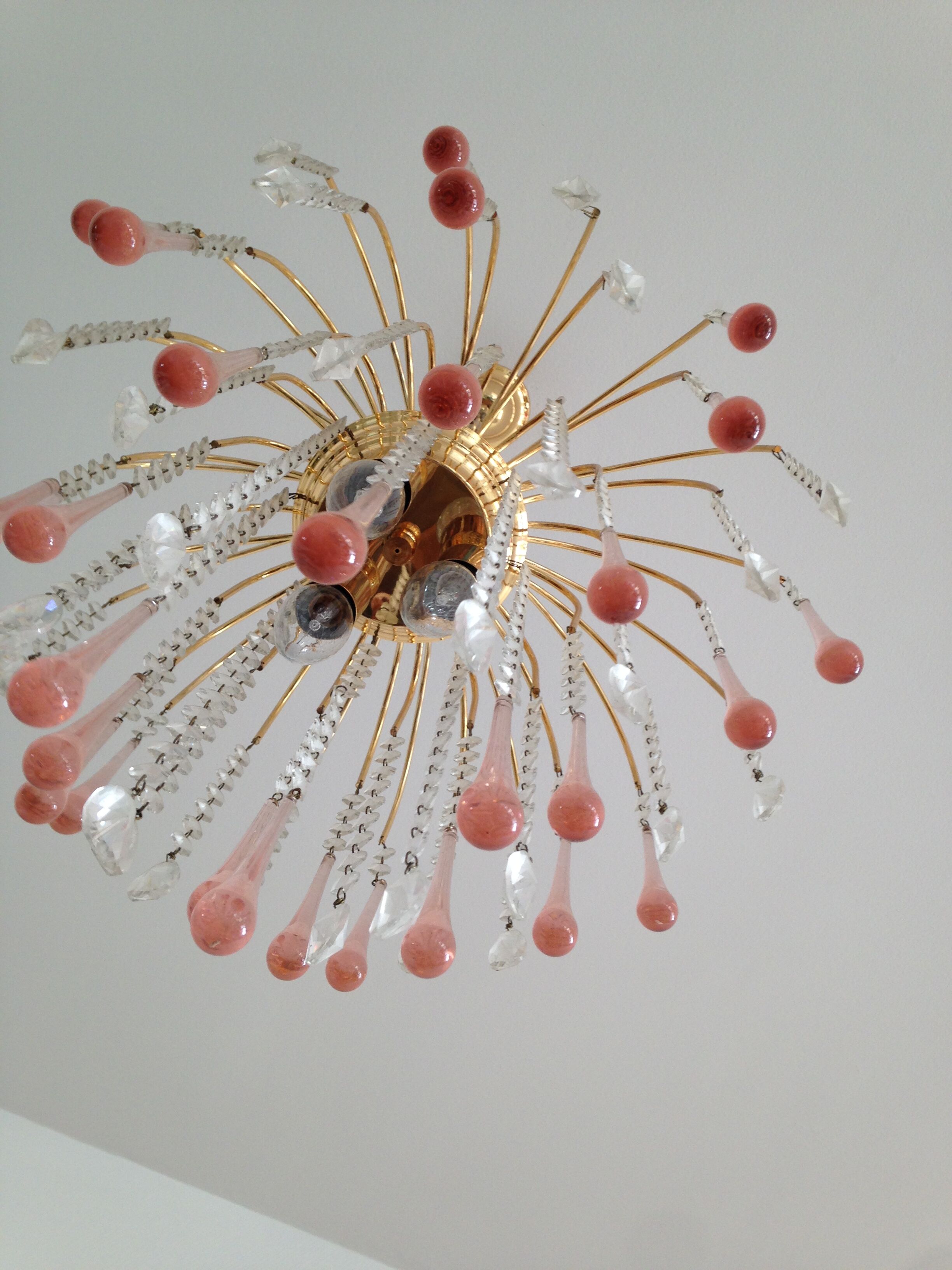 Pendants chandelier drops crystal of Murano circa 1980
