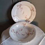 2 plats anciens décor japonisant Fleurs de cerisier Limoges vers 1900
