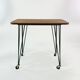Table on wheels, laminate top and metal Eiffel legs, circa 1950