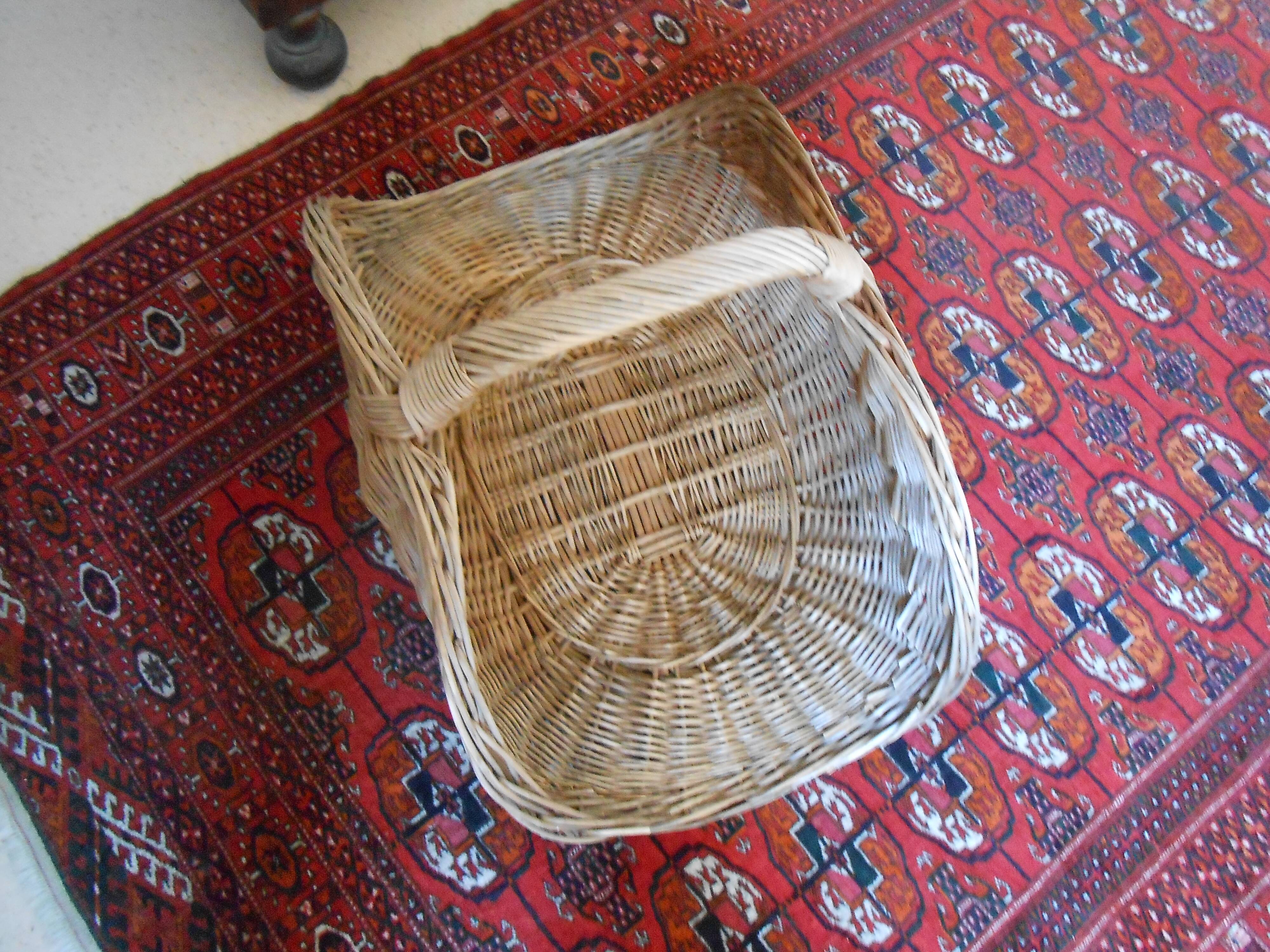 Wicker wood storage basket