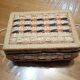 Petite boite a couture en osier vintage