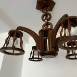 50s wooden chandelier