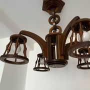 50s wooden chandelier