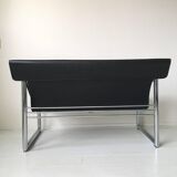 Sofa and Chair in black leather of Sede DS-127 of Gerd Lange 1980 s