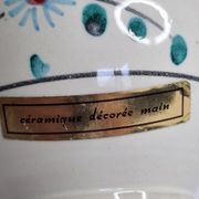 Paire de vases en céramique émaillée décorés à la main, 13 cm