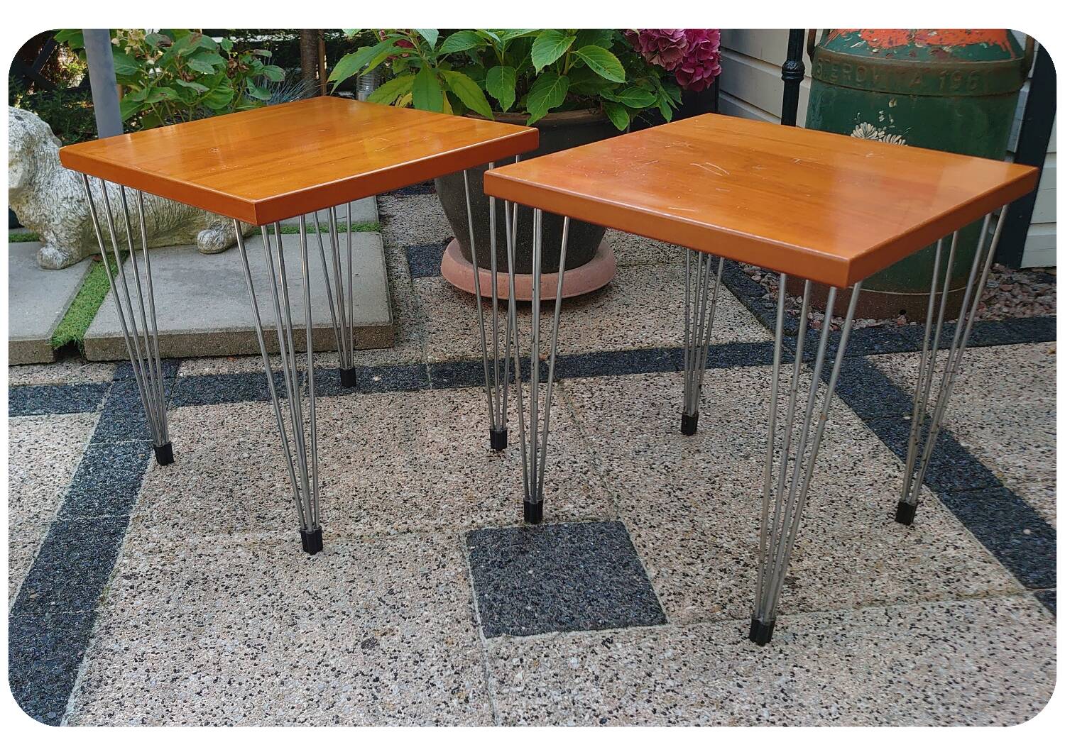 Ensemble de 2 tables basses/d'appoint Fritz Hansen pour Pin Age