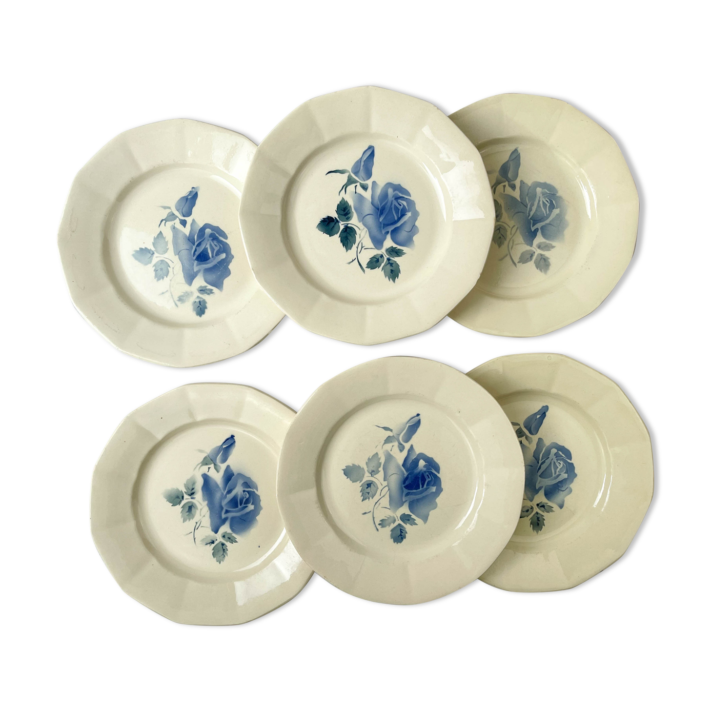 6 flat plates digoin sarreguemines model "cannes"