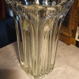 Thick molded glass vase, 50s