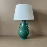 Old green ceramic lamp