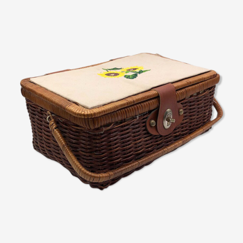 Trunk in vintage rattan