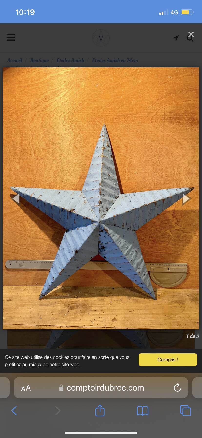 Blue amish star 74cm