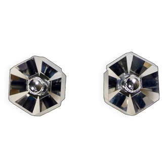 Pair of 70s star wall lights