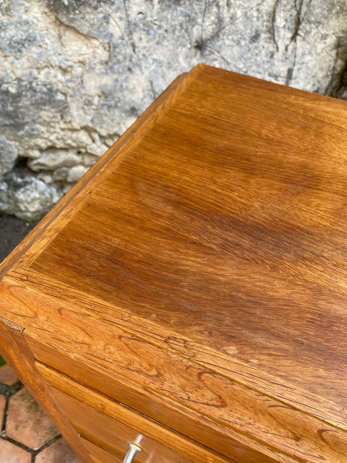 Vintage chest of drawers with compass feet