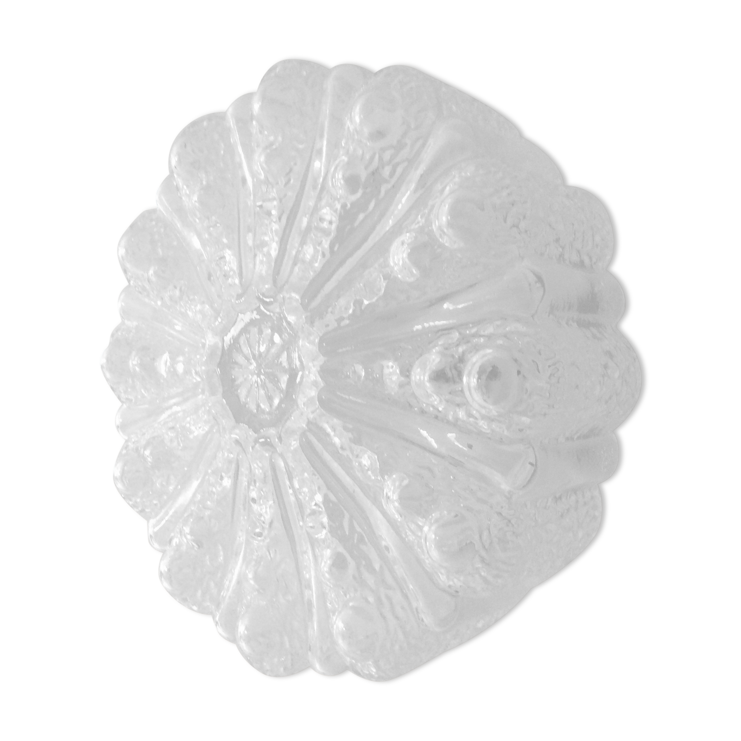 Ceiling lamp from the 70s in molded glass