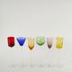Set of 6 multicoloured liqueur glasses, designed in the 1970s.