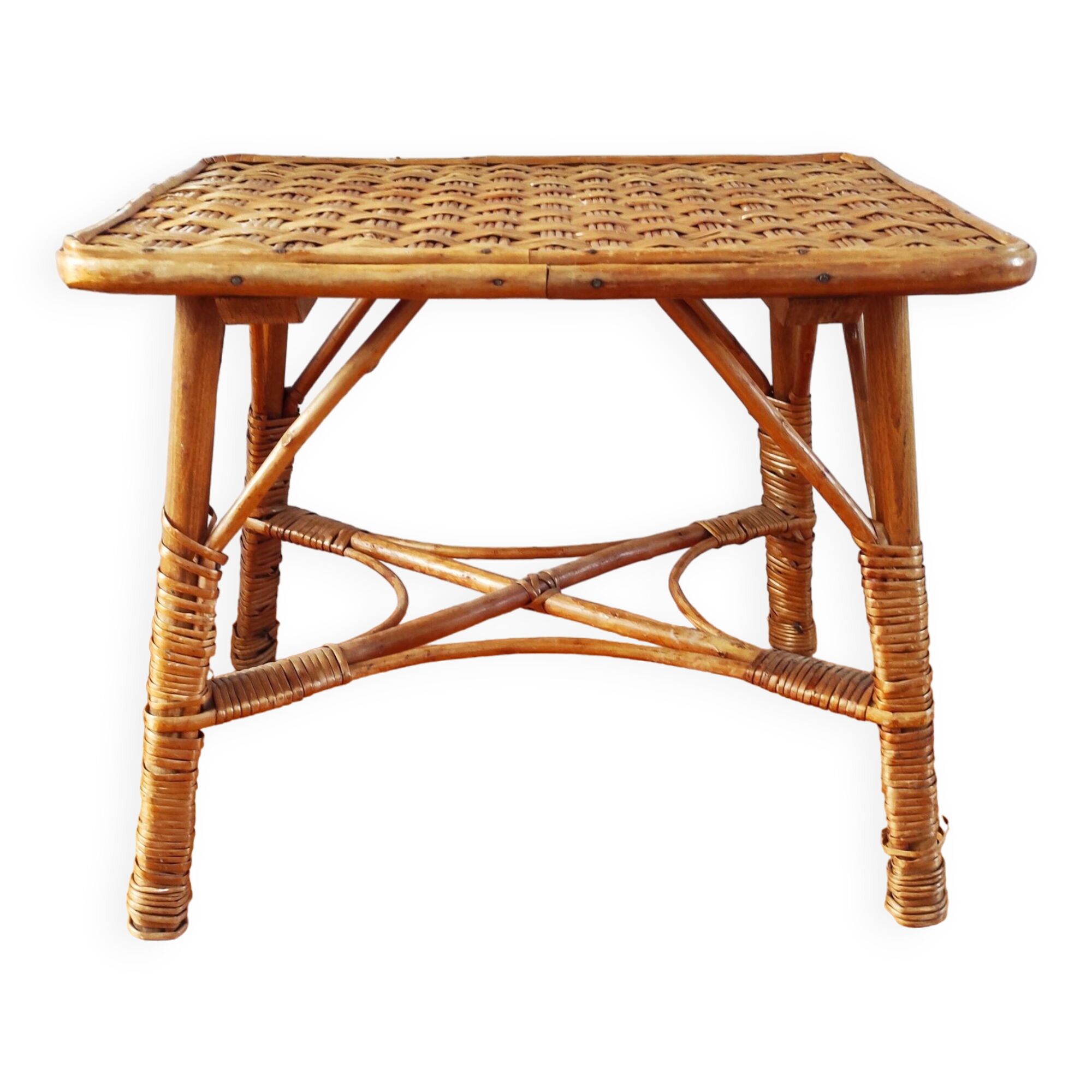 Table basse en rotin, 1950