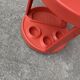 Round red bar cart in injected plastic, Mid-Century Italian style, 1970s.