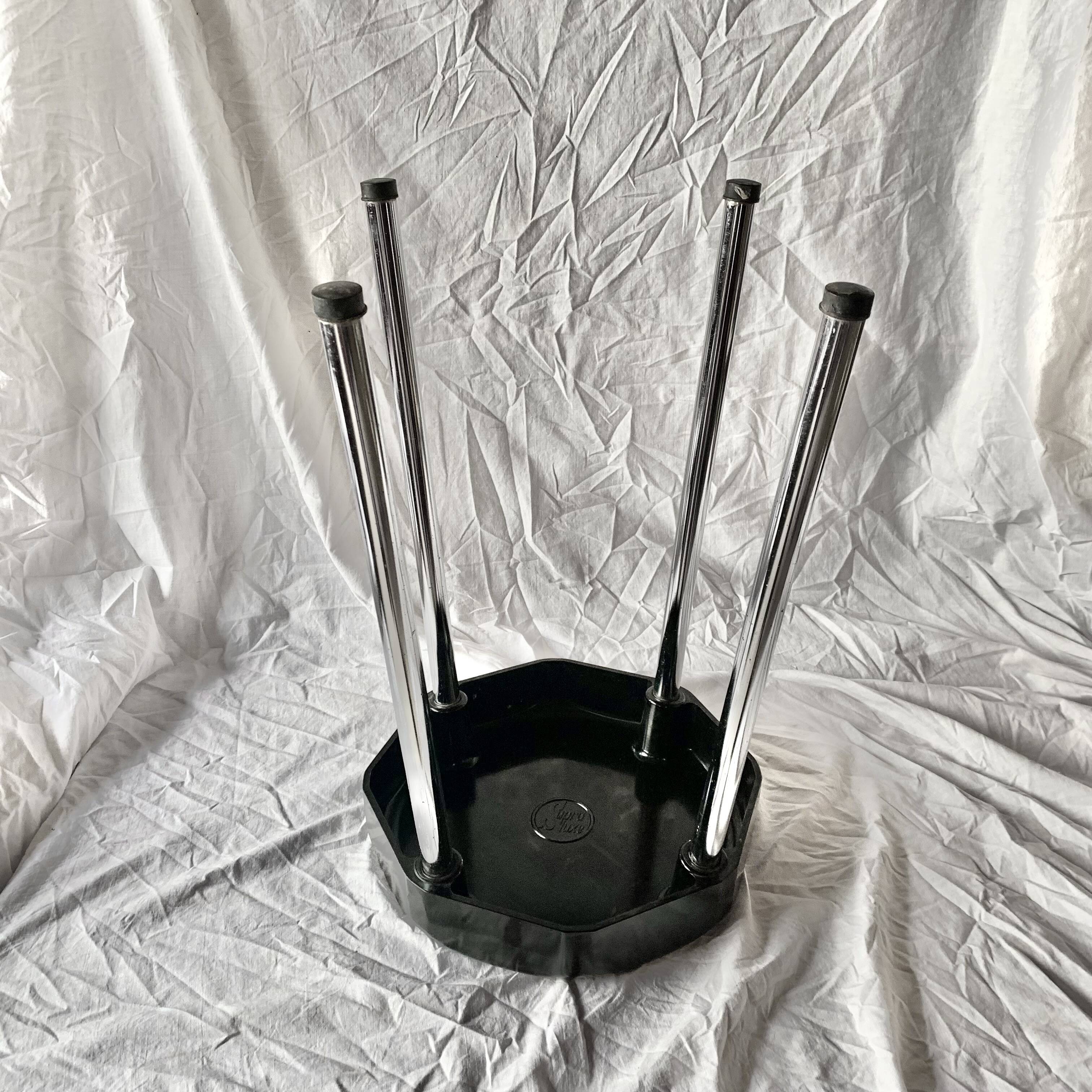 Vintage stool in black Bakelite and chrome metal Supra Luxe