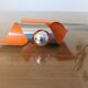 Space age wall lamp chrome metal and orange 70s