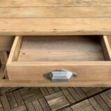 Art Deco farmhouse table in raw wood