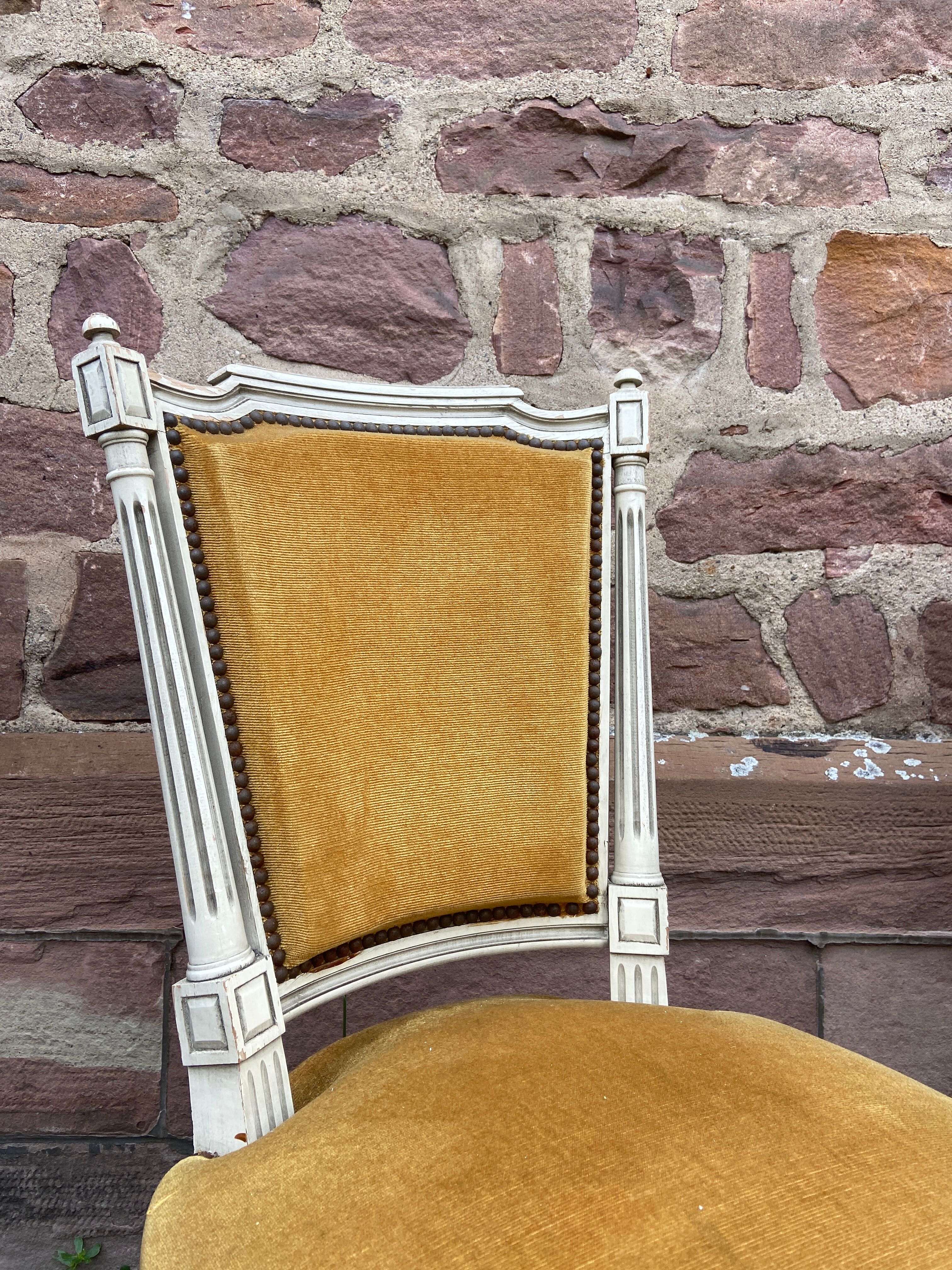 Set of 4 French chairs style Louis XVI vintage 1950 rococo Provence SHABBY CHIC