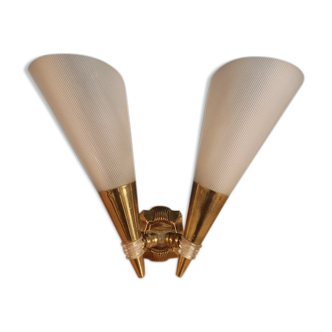 Wall lamp lampshade style art deco support brass Tulip old dp 0322106