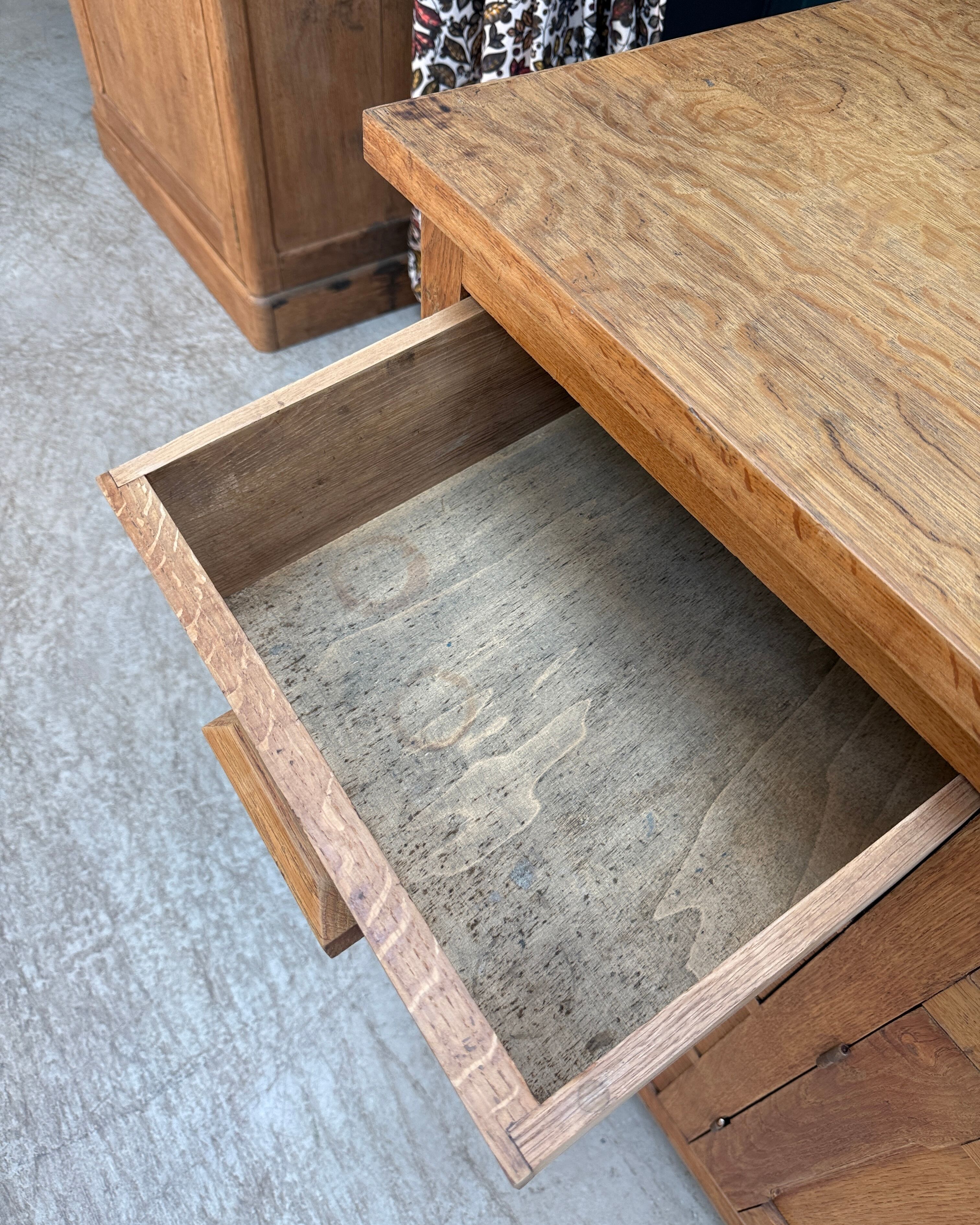 Renovated oak workbench island