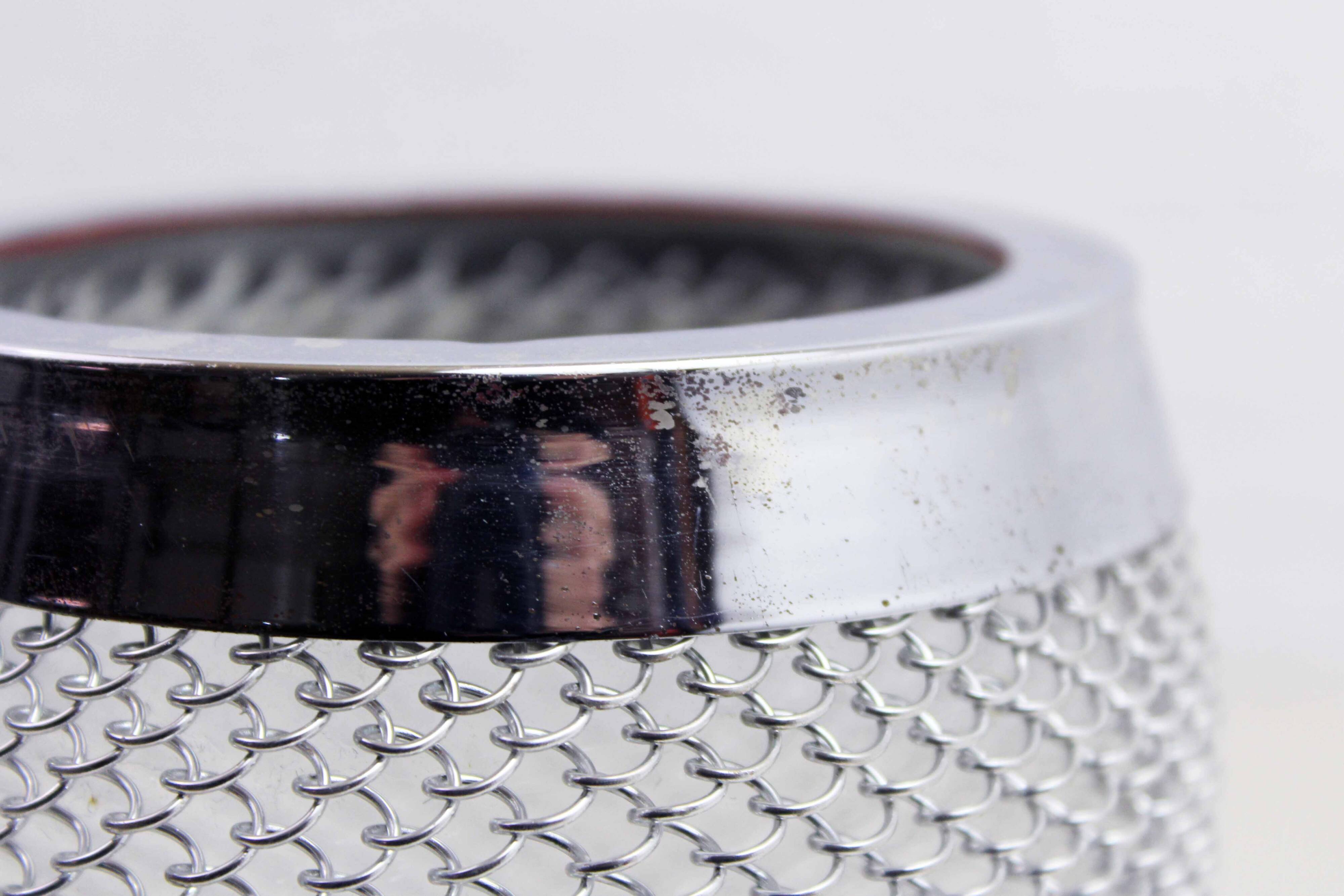 Vintage glass and metal ice bucket