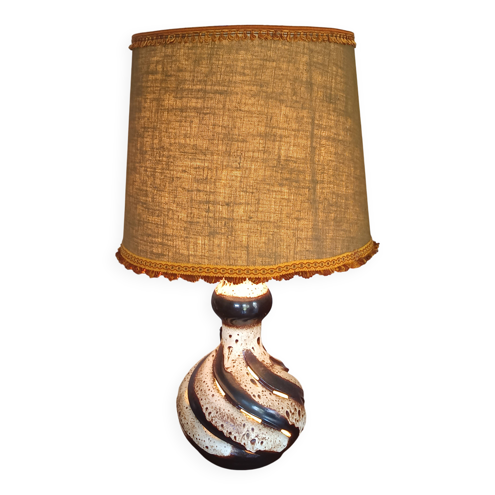 large ceramic lamp from the 70s with retro lighting